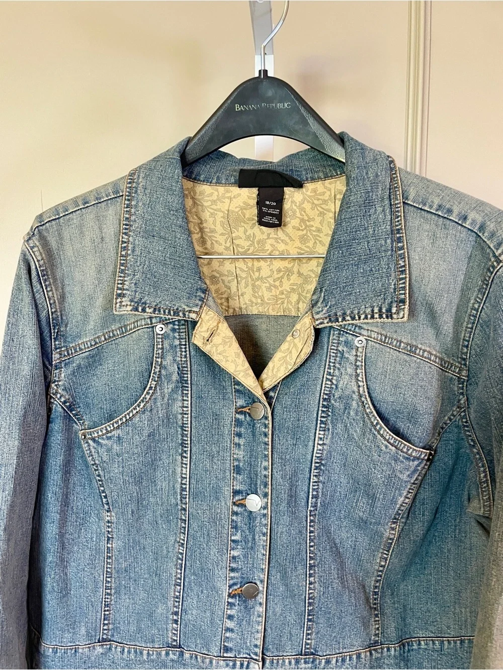 Venezia Vintage 90s Chore Jacket Denim Jean Barn 18 / 20 Trench Style